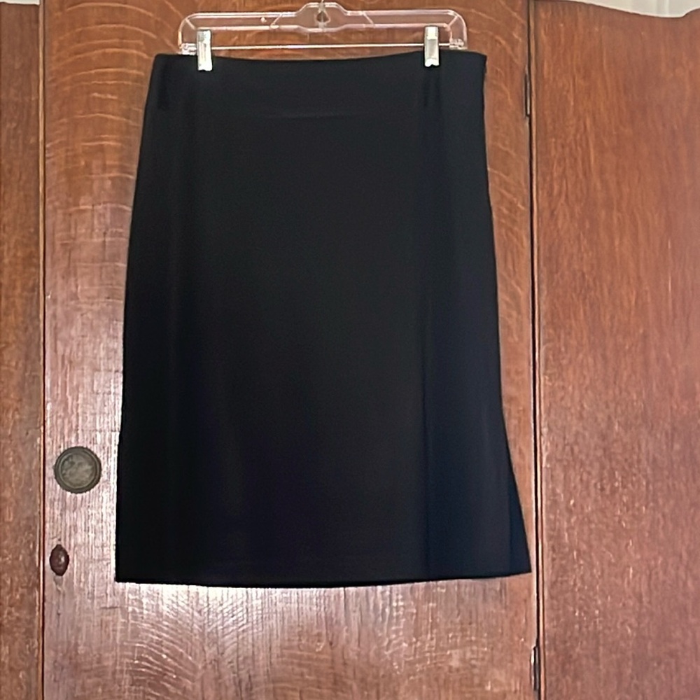 Black wool blend skirt